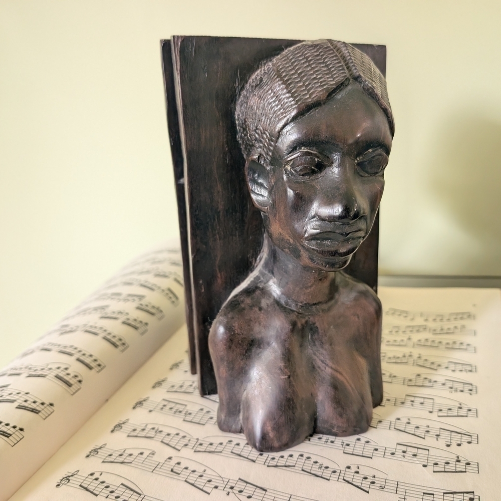 Vintage African Carved Bust Bookends - Picture 10 of 10